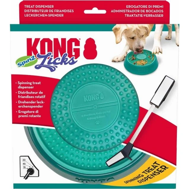 KONG Licks Spinz L 20x20x4,5 cm – Roterende Slikkepude