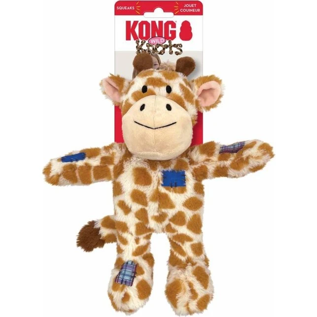 Kong Wild Knots Giraffe Knirkende Legetøj M/L