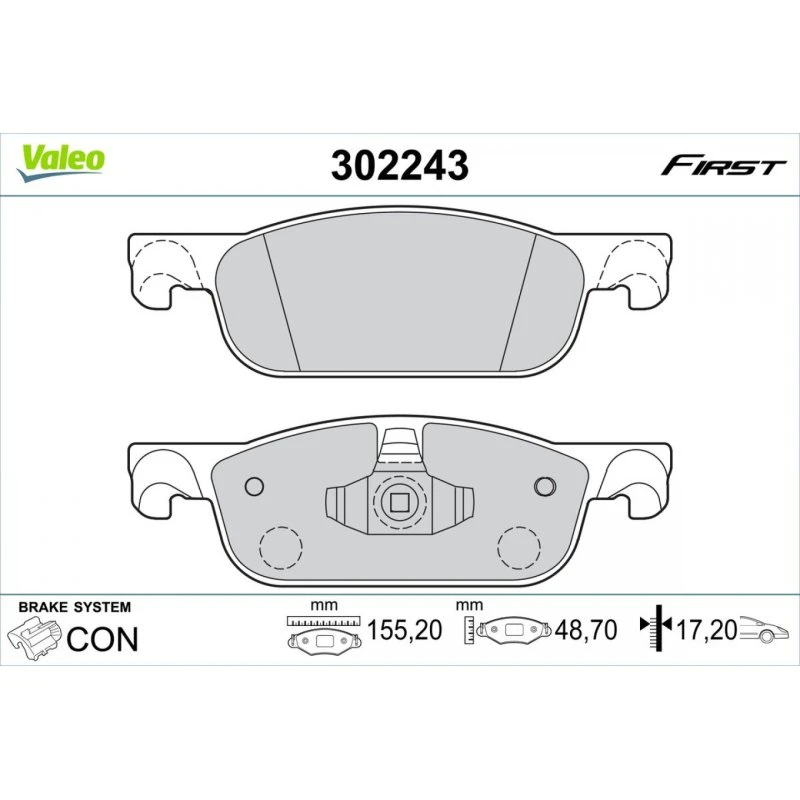 VALEO Bremseklodser 302243 til Renault, Dacia, Lada