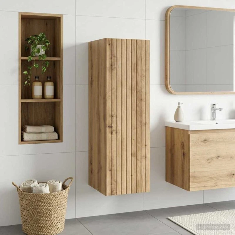 vidaXL Vægmonteret Badeværelsesskab Artisan-eg 33 x 34,5 x 100 cm
