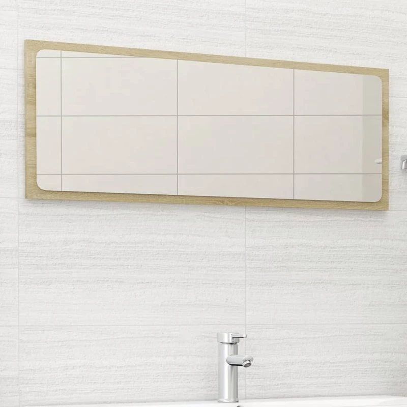 vidaXL Badeværelsesspejl 100x1,5x37 cm Sonoma-eg