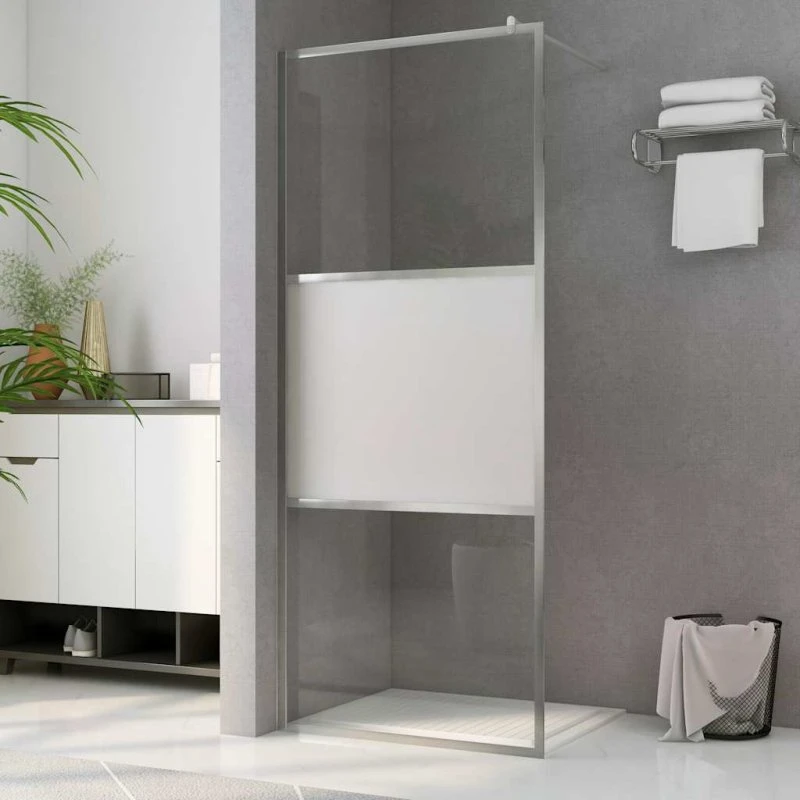 vidaXL Brusevæg 115x195 cm med halvt matteret ESG-glas