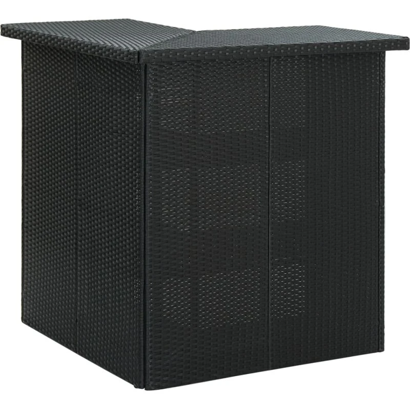 vidaXL Hjørnebarbord 100x50x105 cm Polyrattan Sort