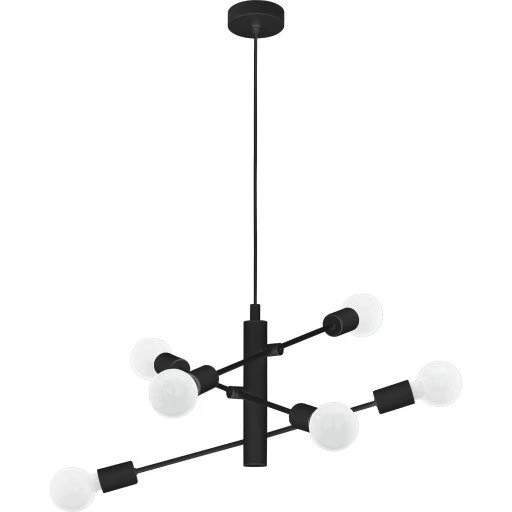 Eglo Gradoli pendel, sort, 6 x E27, Ø550 mm