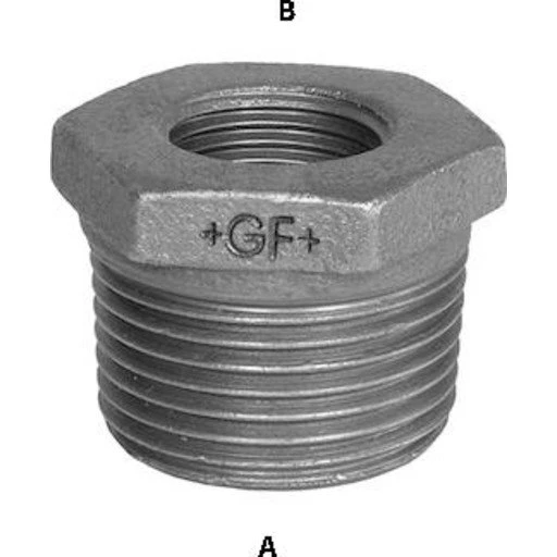+GF+ Galvaniseret nippelmuffe 1 1/2" x 1/2"