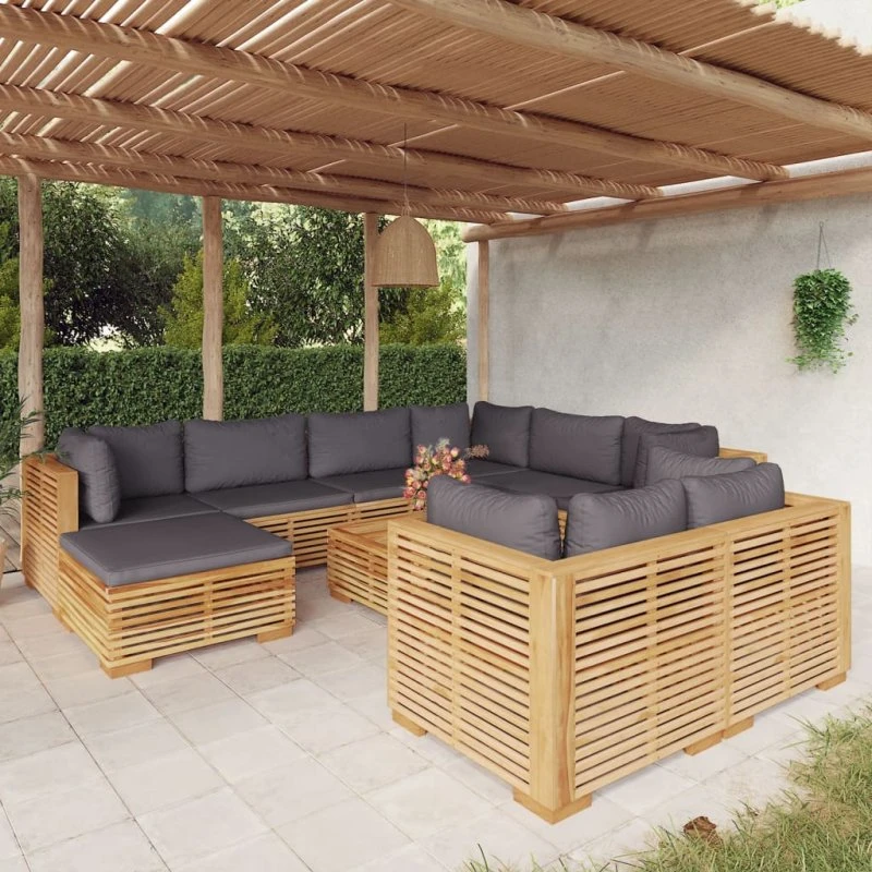 Teak Haven 10-deles loungesæt med hynder