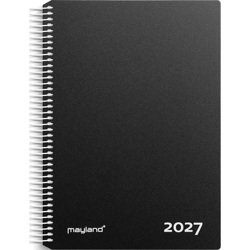 Mayland Timekalender 2027, sort PP-plast, 17 x 23,5 cm