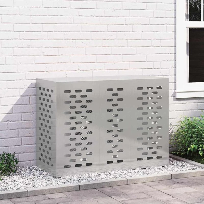 vidaXL Airconditionbetræk Sølv 110 x 50 x 80 cm Rustfrit Stål