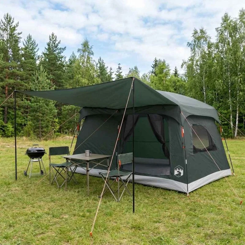 vidaXL Familietelt Army Grøn 320x210x180 cm