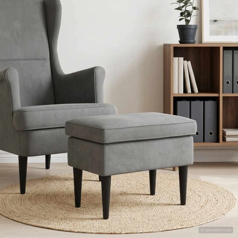 vidaXL Fodskammel Mørkegrå 55 x 35 x 41 cm i Fløjl