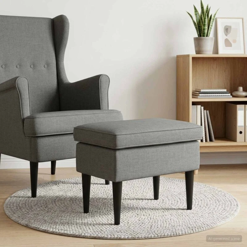 vidaXL Fodskammel Mørkegrå 55 x 35 x 41 cm i Stof
