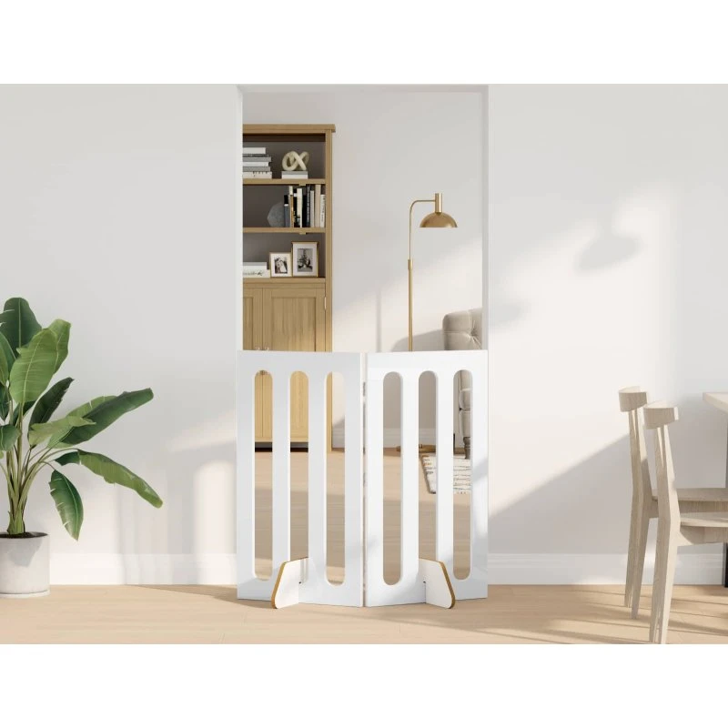 vidaXL Foldbar Hundegård 2 pcs Højglans Hvid 100,5 x 38 x 90 cm