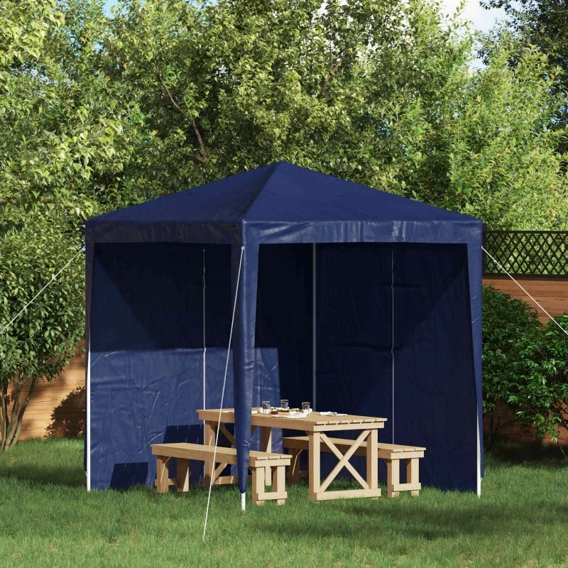 vidaXL Festasidevæg 2 pcs Blå 200 x 195 cm PE og stål