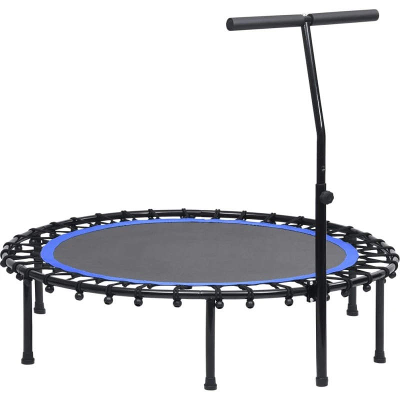 vidaXL Fitnesstrampolin 122 cm med justerbart T-håndtag, sort/blå