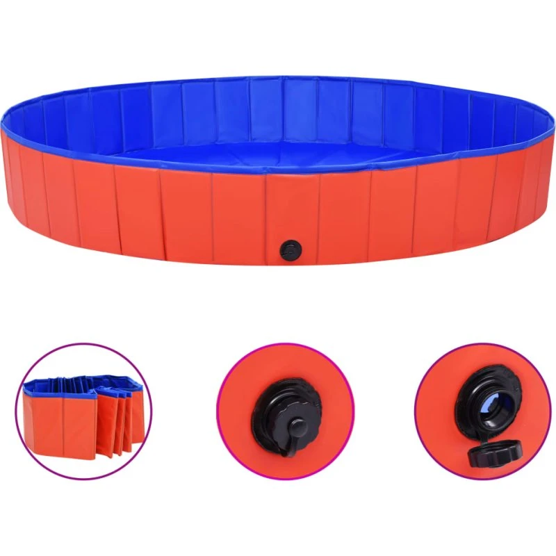 vidaXL foldbart hundebassin 200x30 cm rødt