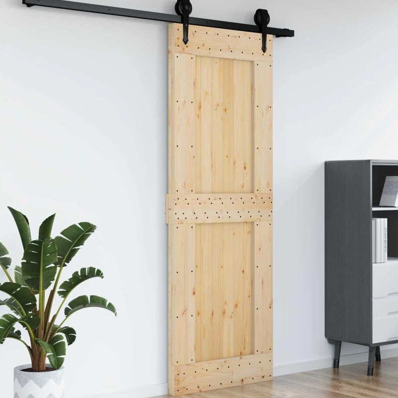 vidaXL Dør NARVIK Naturfarvet 80 x 210 cm Massivt Fyrretræ