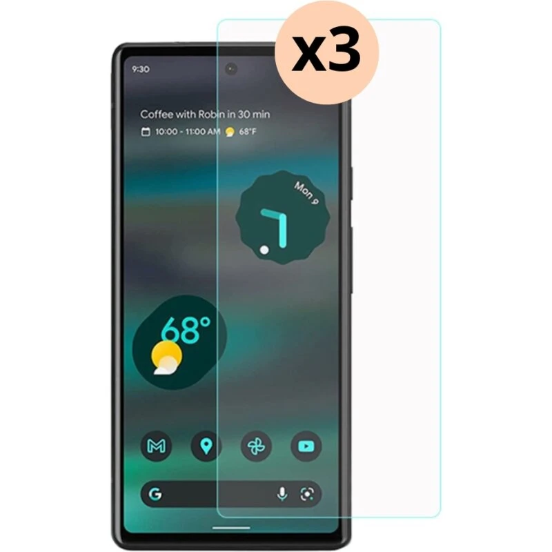 Google Pixel 7a Hærdet Glas Skærmbeskytter 9H 0,3 mm Klar (3-pack)