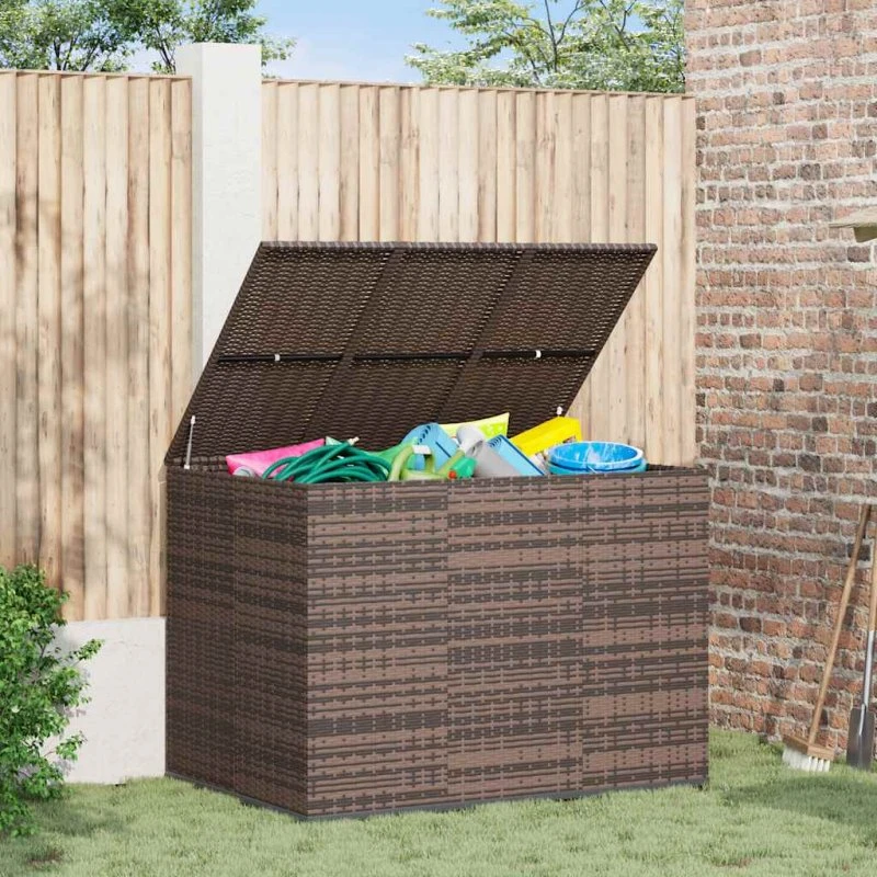 vidaXL hyndeboks 145x100x103 cm brun polyrattan