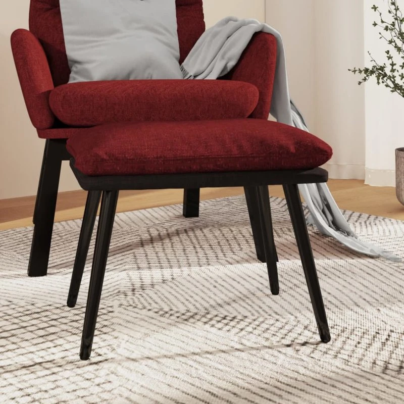 vidaXL fodskammel 45x29,5x35 cm vinrød stof og kunstlæder