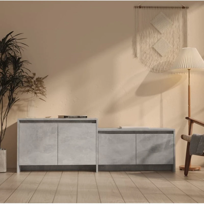 vidaXL tv-bord 146,5x35x50 cm betongrå konstrueret træ