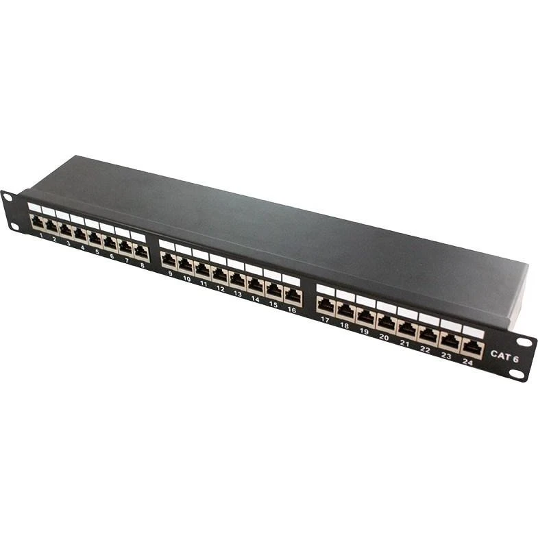LogiLink Patchpanel 19" Cat6a 24-porte STP sort 1U