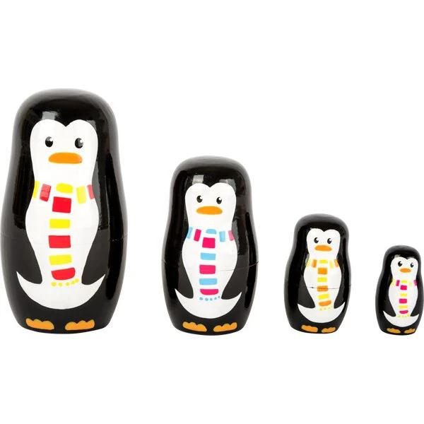 Small Foot Babushka Pingvin Familie – 4 Træfigurer, 3+ år