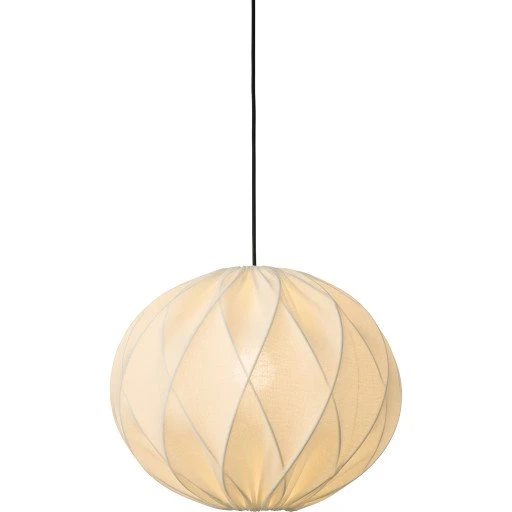 Nielsen Light Jasmin pendel, sort ledning, hvid, 40 cm