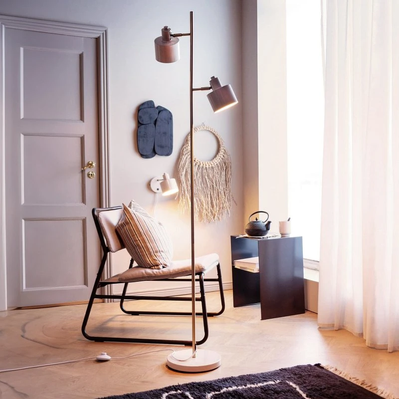 Dyberg Larsen Ocean Gulvlampe, Beige, 160 cm, 2 lyskilder