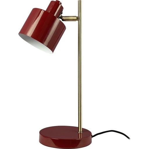 Dyberg Larsen Ocean bordlampe, mørkerød/messing