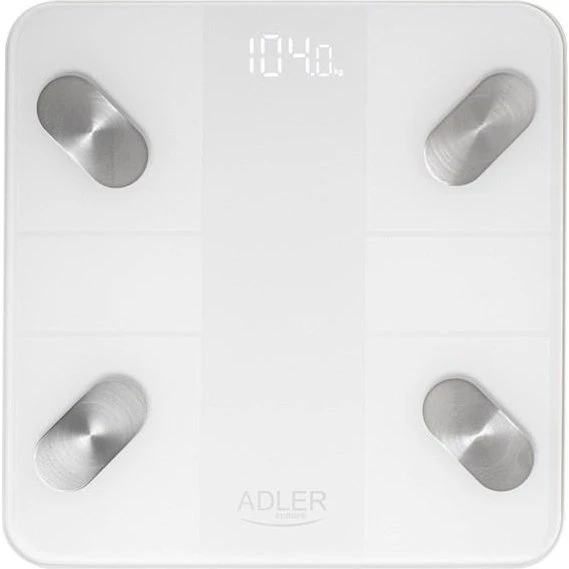 Adler AD 8186 Smart Badevægt med Kropsanalyse - Hvid
