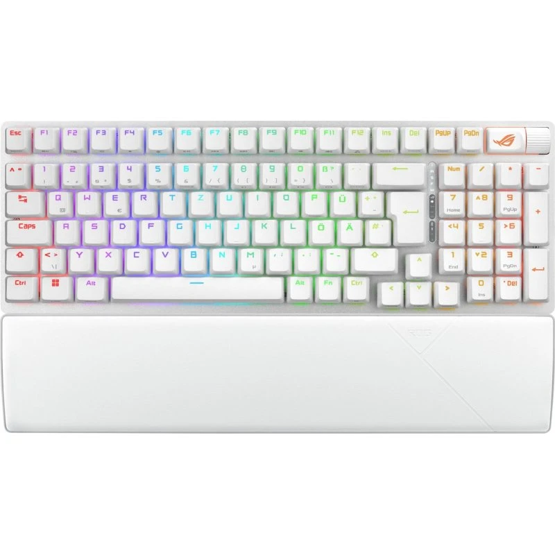 ASUS ROG Strix Scope II 96 Wireless Mekanisk Tastatur, Hvid, 96% QWERTZ