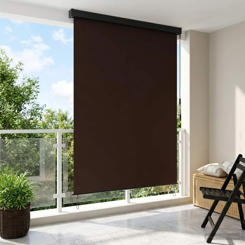 vidaXL Rullegardin Brun 180 x 250 cm Stof & Aluminium