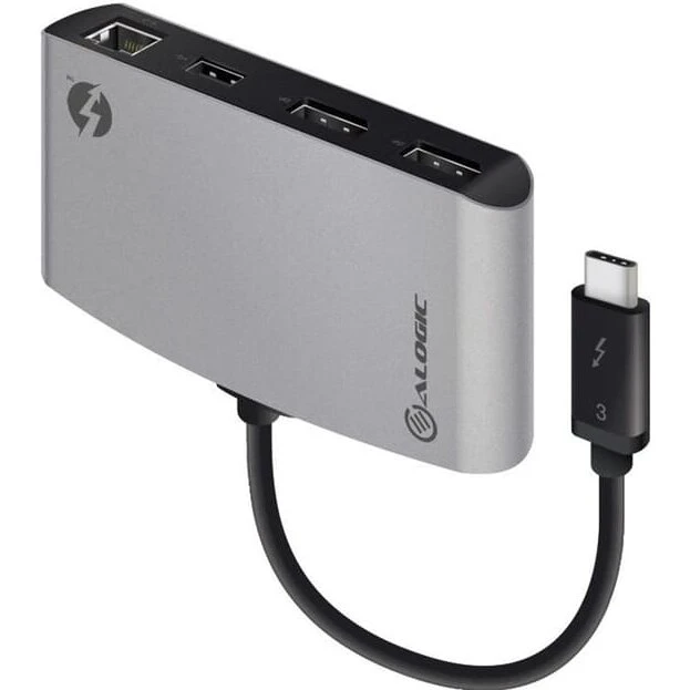 Alogic Thunderbolt 3 Dual DisplayPort Dock, grå