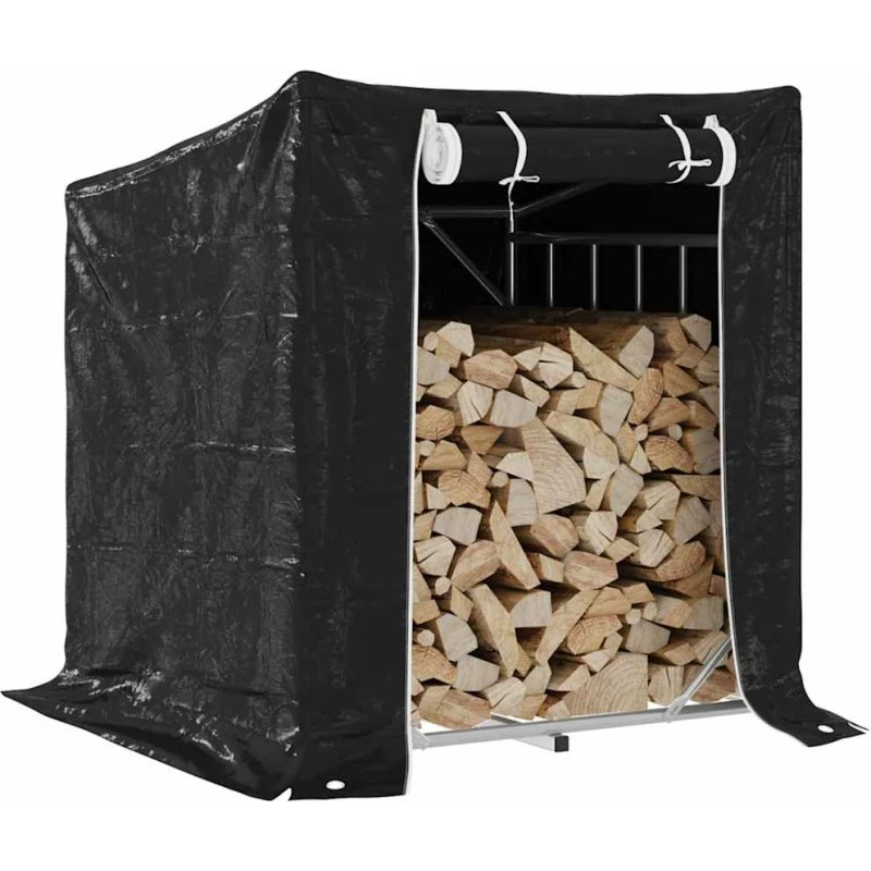 vidaXL Brændestativ med Regnslag 100,5x80,5x110,5 cm, Galvaniseret Stål