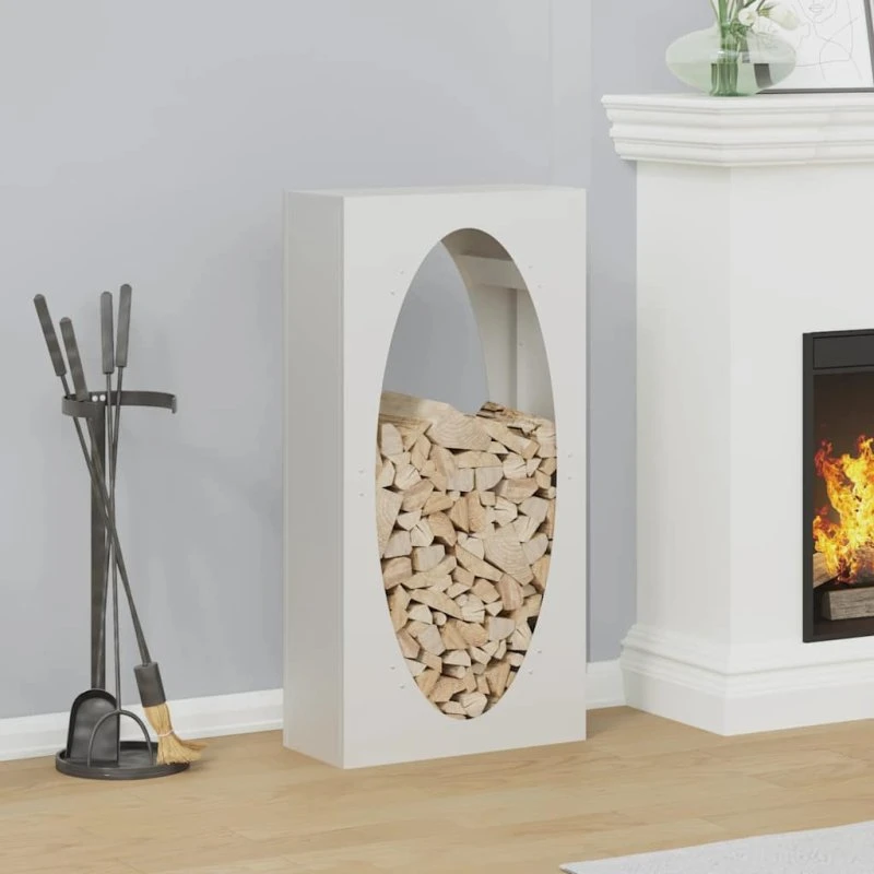 vidaXL Brændestativ 50x23x100 cm koldvalset stål hvid
