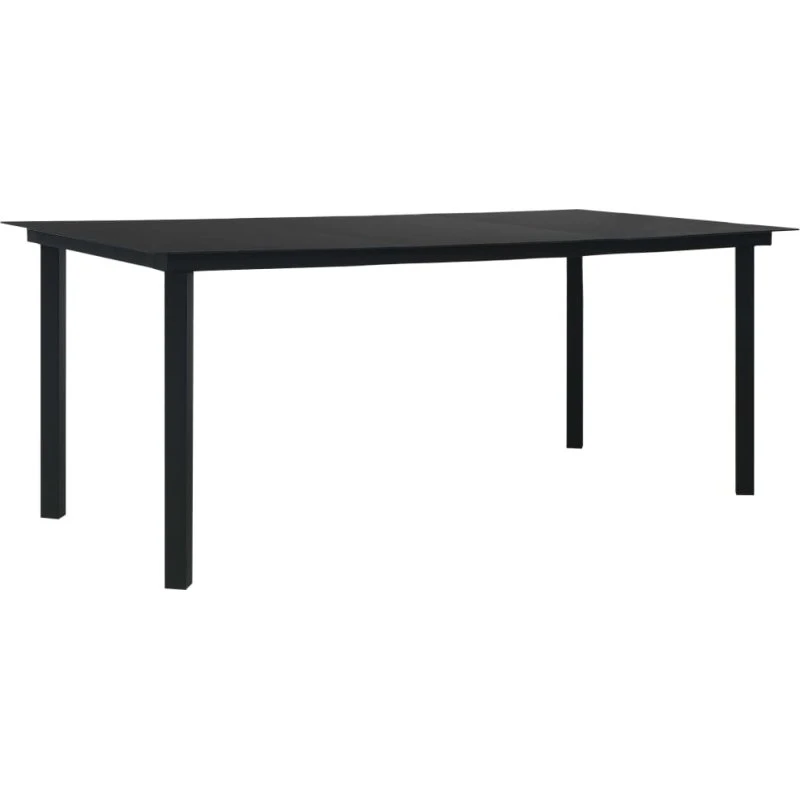 vidaXL havebord 190x90x74 cm stål og glas sort