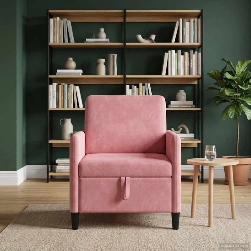 vidaXL Sofa med opbevaring Lyserød 72x78x87 cm