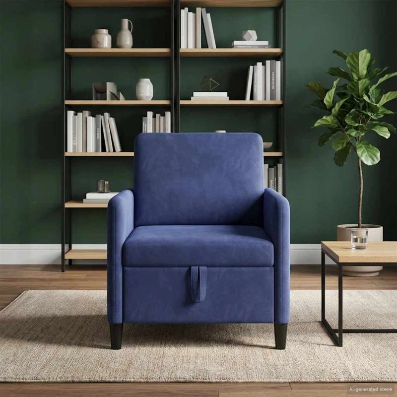 vidaXL 1-sæders sofa med opbevaring, politi blå, 72 x 78 x 87 cm