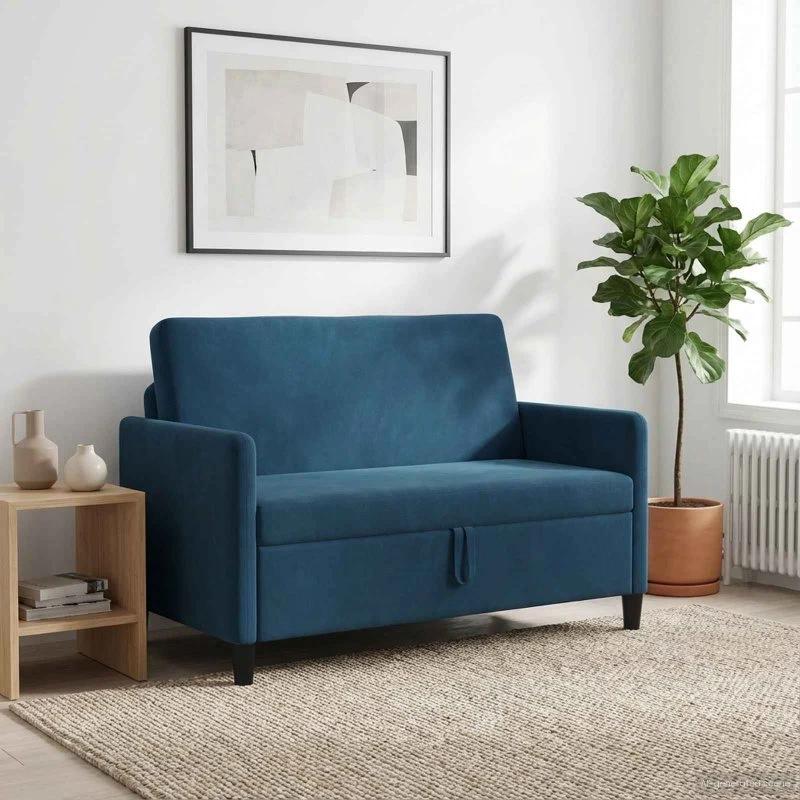 vidaXL Sofa med Opbevaring 122 x 78 x 87 cm Blå