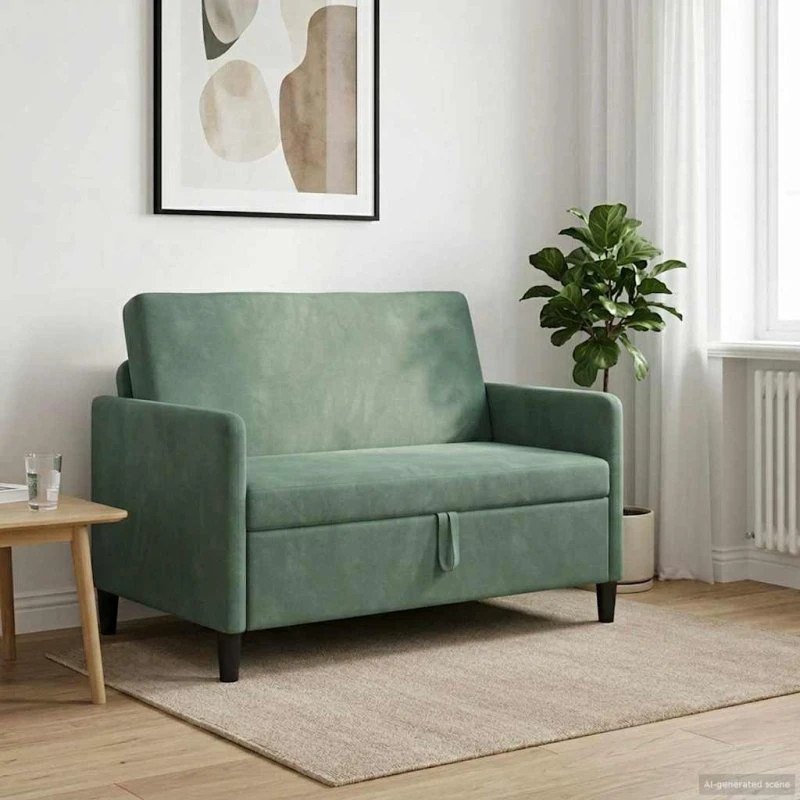 vidaXL 2-personers sofa med opbevaring, havgrøn, 122 x 78 x 87 cm