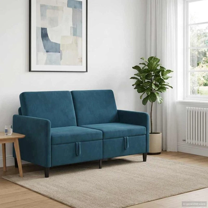 vidaXL Sofa med Opbevaring 152 cm Blå