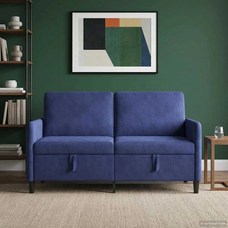 vidaXL Sofa med Opbevaring, Politiblå, 152 x 78 x 87 cm
