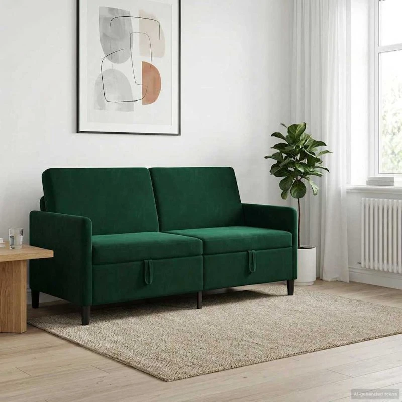 vidaXL Sofa med Opbevaring Mørkegrøn 172x78x87 cm