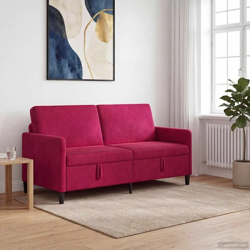 vidaXL Sofa med opbevaring, vinrød, 172 x 78 x 87 cm
