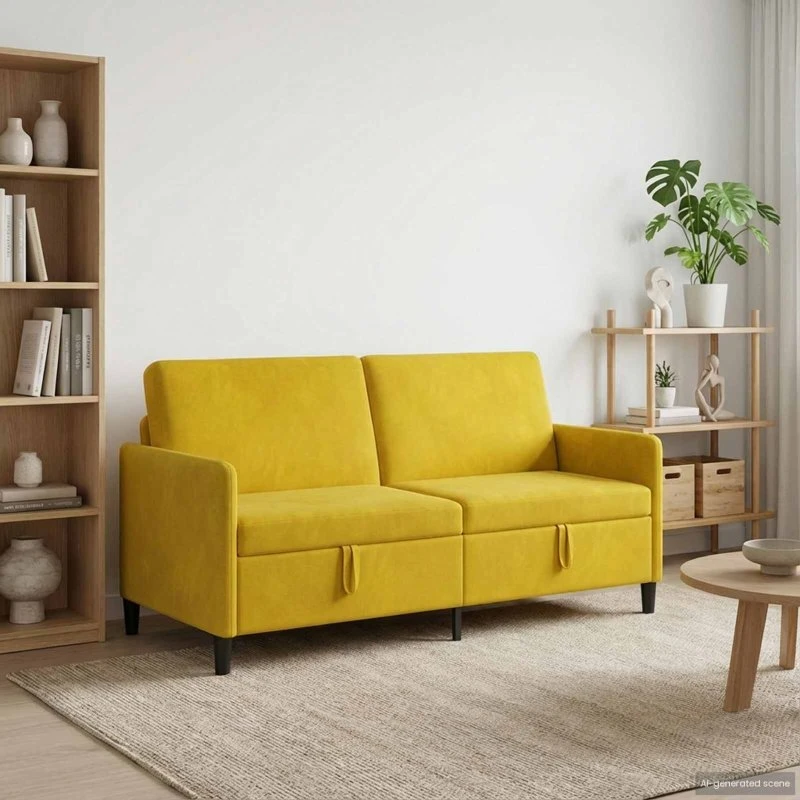 vidaXL Sofa med Opbevaring, Gul, 172 x 78 x 87 cm
