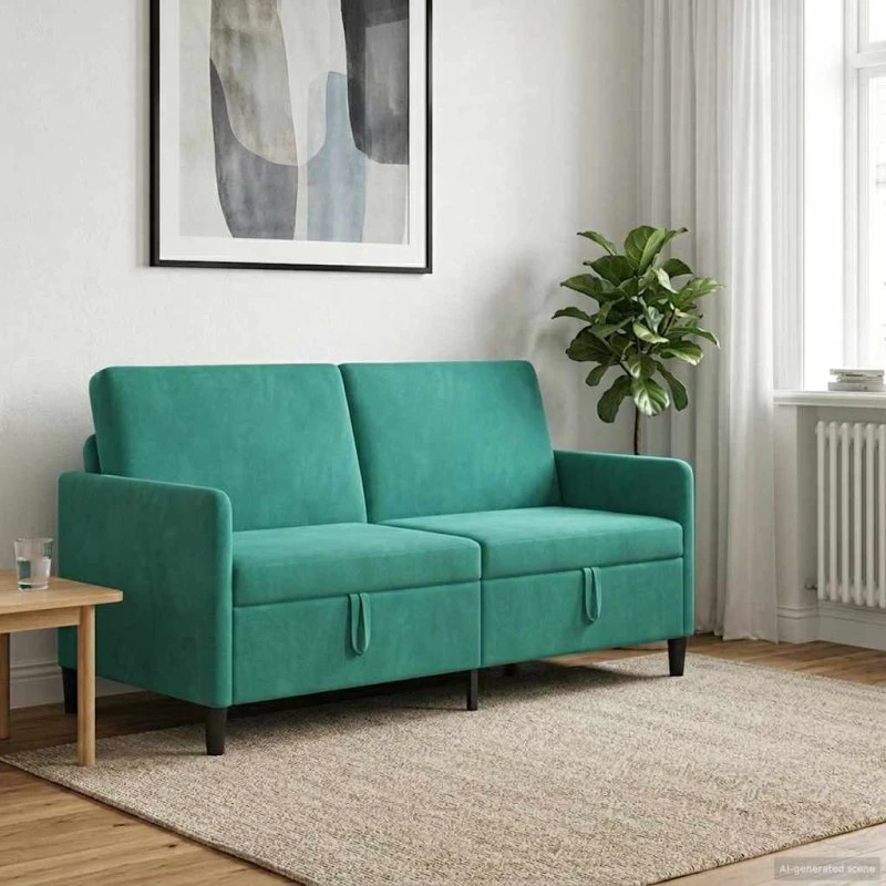 vidaXL Sofa med Opbevaring 3-Plads Turkis 172 x 78 x 87 cm