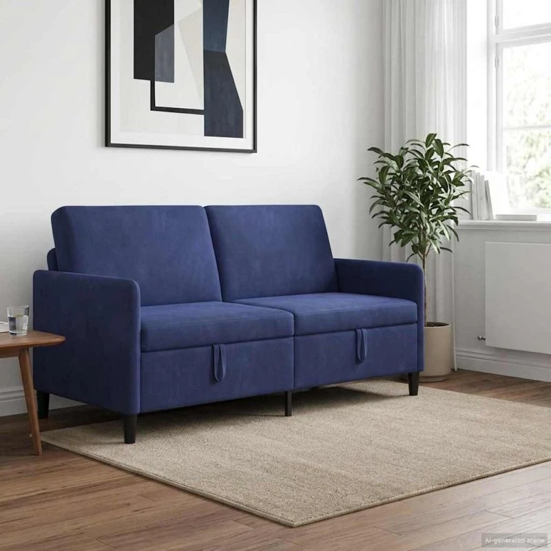 vidaXL Sofa med opbevaring, politi blå, 172 x 78 x 87 cm