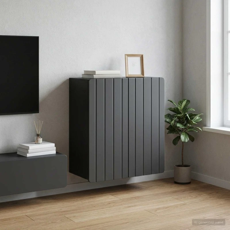 vidaXL Vægmonteret Skab Sort 59 x 31 x 64 cm Konstrueret Træ