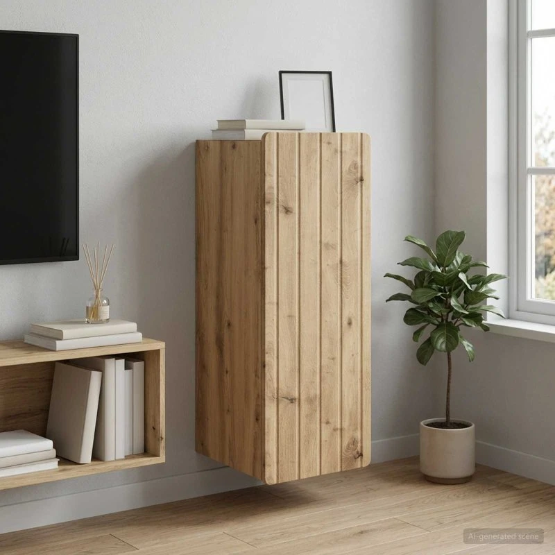 vidaXL Vægmonteret Skab 33 x 34,5 x 94 cm Konstrueret Træ Artisan-Eg