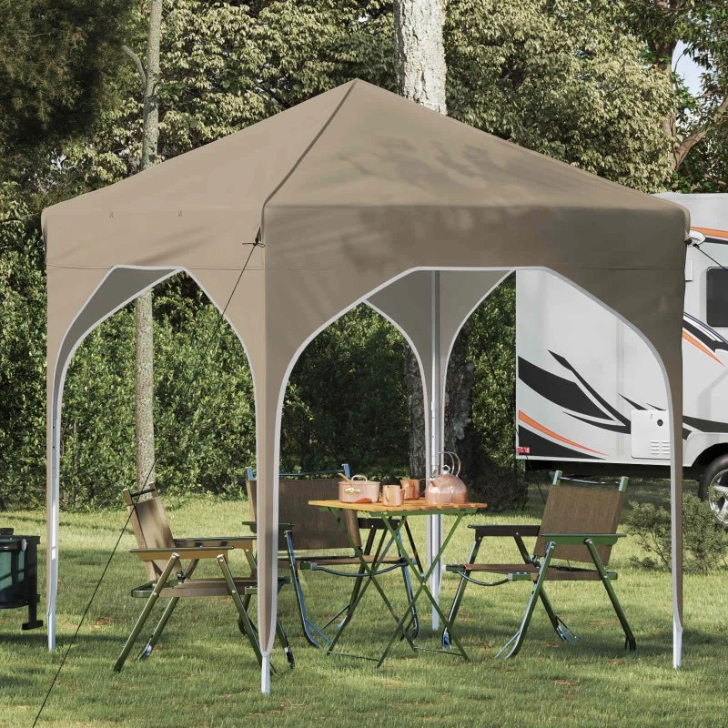 vidaXL Pop-up Festtelt 194x194x245 cm Cremefarvet